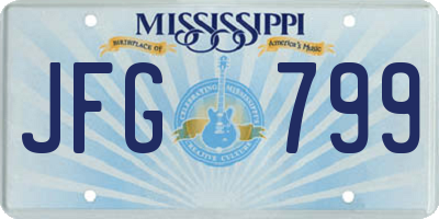 MS license plate JFG799