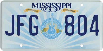 MS license plate JFG804