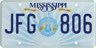 MS license plate JFG806