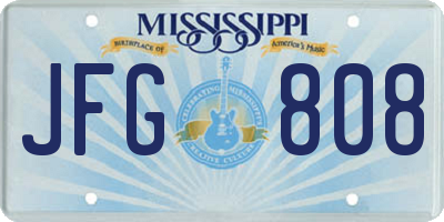 MS license plate JFG808