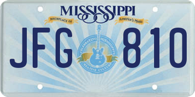 MS license plate JFG810