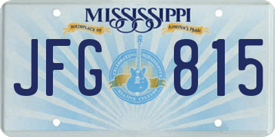 MS license plate JFG815