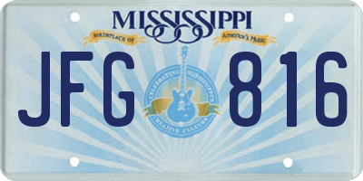 MS license plate JFG816