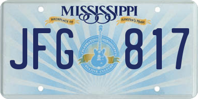 MS license plate JFG817