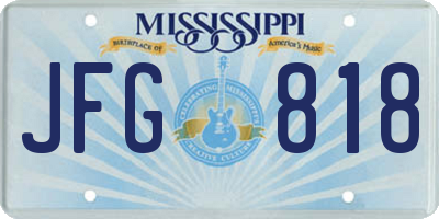 MS license plate JFG818