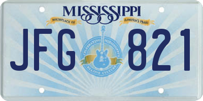 MS license plate JFG821