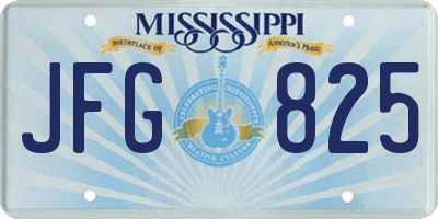 MS license plate JFG825