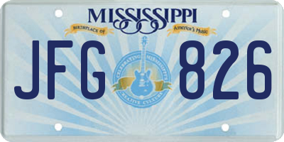 MS license plate JFG826