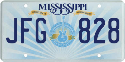 MS license plate JFG828