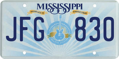 MS license plate JFG830