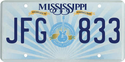 MS license plate JFG833