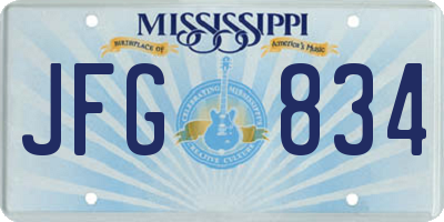 MS license plate JFG834