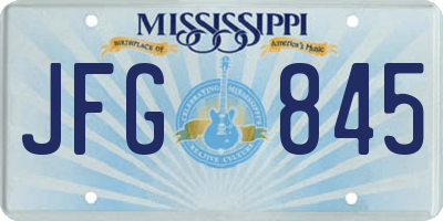 MS license plate JFG845