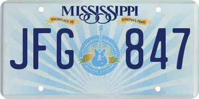MS license plate JFG847