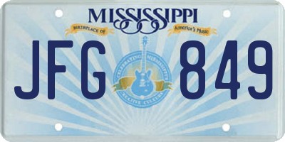 MS license plate JFG849