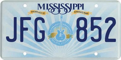 MS license plate JFG852