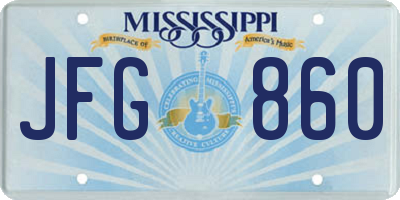 MS license plate JFG860