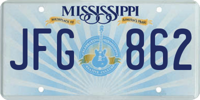 MS license plate JFG862