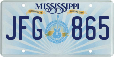 MS license plate JFG865