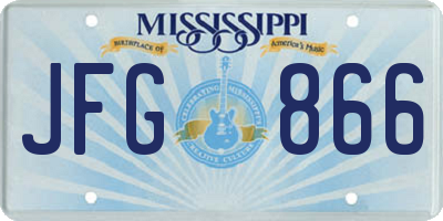 MS license plate JFG866