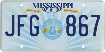 MS license plate JFG867