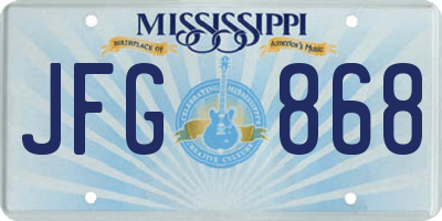 MS license plate JFG868