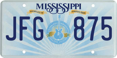 MS license plate JFG875