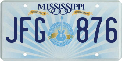 MS license plate JFG876