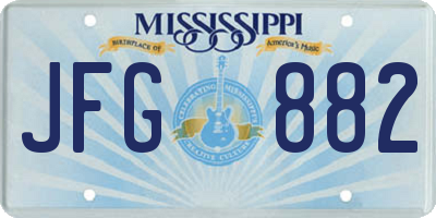 MS license plate JFG882