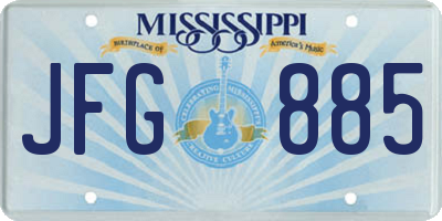 MS license plate JFG885