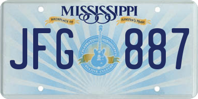 MS license plate JFG887