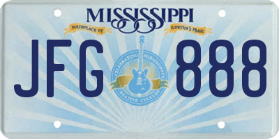 MS license plate JFG888