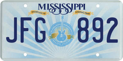 MS license plate JFG892