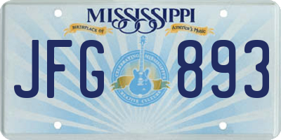 MS license plate JFG893