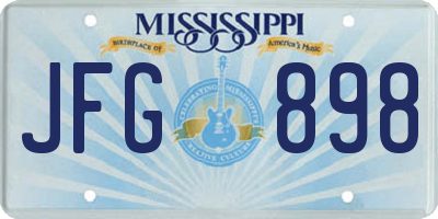 MS license plate JFG898