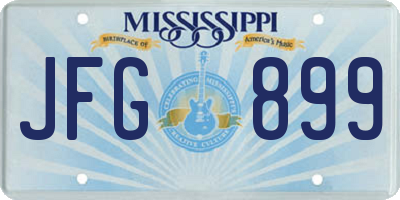 MS license plate JFG899