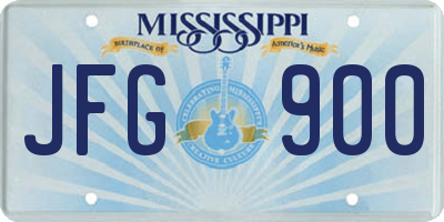 MS license plate JFG900