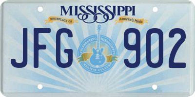 MS license plate JFG902