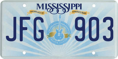 MS license plate JFG903