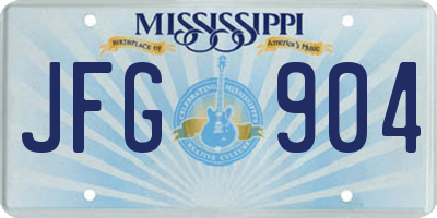 MS license plate JFG904