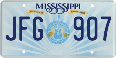 MS license plate JFG907