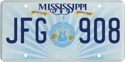 MS license plate JFG908