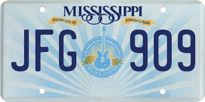 MS license plate JFG909
