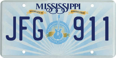 MS license plate JFG911
