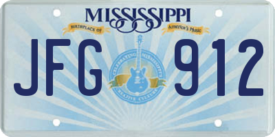 MS license plate JFG912
