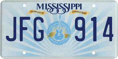 MS license plate JFG914