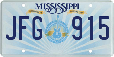 MS license plate JFG915