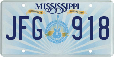 MS license plate JFG918