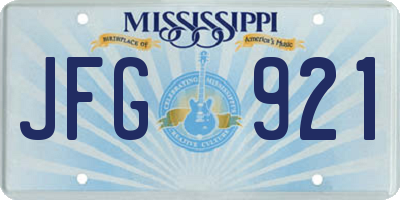 MS license plate JFG921