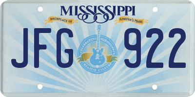 MS license plate JFG922